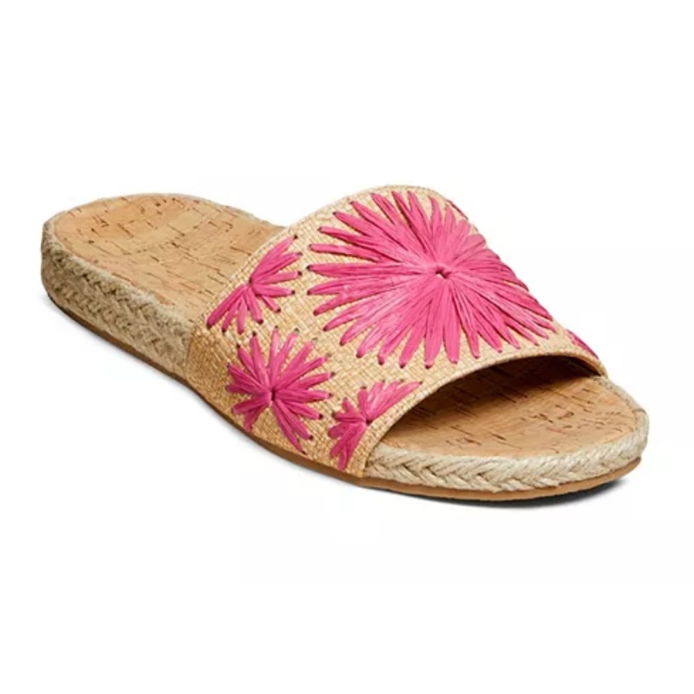 Jack Rogers Bettina Slide Sandals with Floral Embroidery